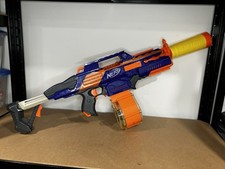 Nerf Rapidstrike CS-18 Gun With N-Strike Elite 30 Dart Drum + Fortnite Silencer