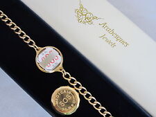 9ct GOLD PLATED STAINLESS STEEL SOS BRACELET LADIES/MENS MEDICAL ALERT TALISMAN