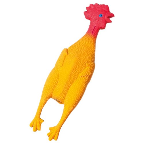 Rubber chicken dog toy - rubber,
