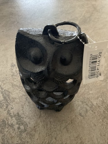Cast iron owl - cast, lantern