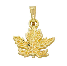 10ct Yellow Gold Canadian Maple Leaf Charm Pendant Vintage c1990