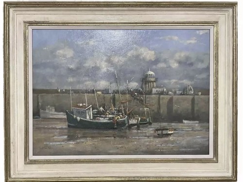 Ives harbour cornwall oil - st,