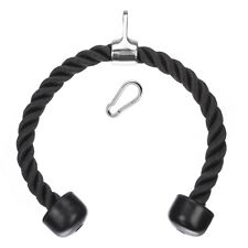 Tricep Rope Gym Attachment for Push Lat Pull Down Cable Machine Handle with Clip