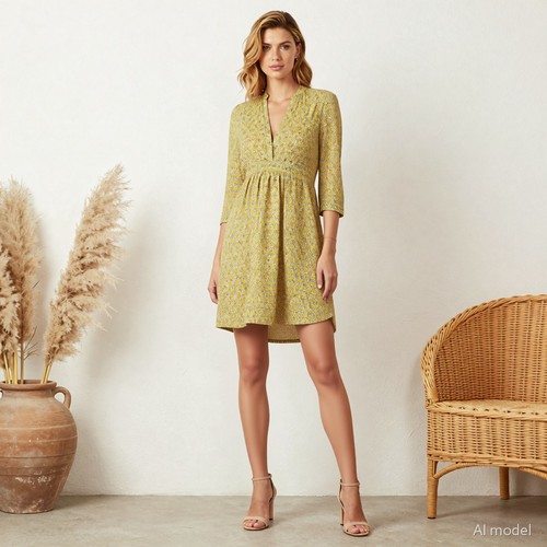 Floral dress zara yellow - floral, l