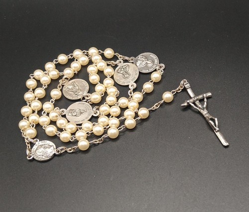 Vtg rosary faux - vtg, bead
