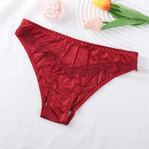 Lace satin silk briefs - satin,
