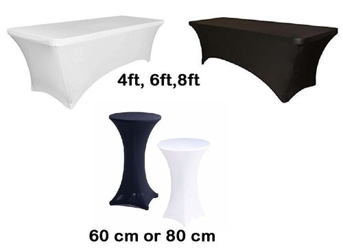 White black polyester table - white,