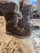 Skechers Boots Womens Sz 8.5 Original Grand Jams Unlimited Brown Suede Fur Tall
