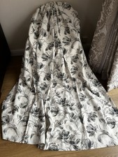 STUNNING BESPOKE ORIGINAL LAURA ASHLEY GOSFORD CHARCOAL LINEN CURTAINS