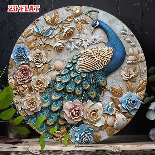 Peacock round metal aluminium - round,