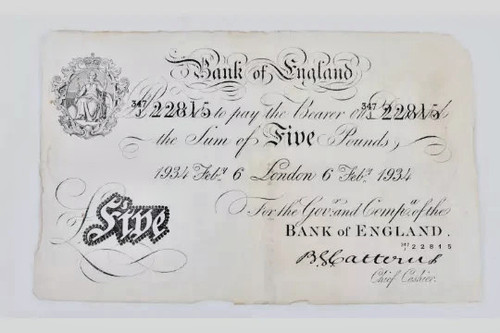 Boe 1934 white fiver - 1934,