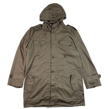 Vintage German Military Parka Jacket With Hood Light Brown Large