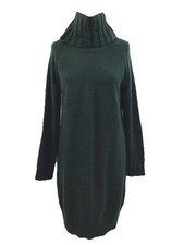 Crew Clothing Forest Green Roll Neck Jumper Dress Size 14 Alpaca Acrylic Wool 