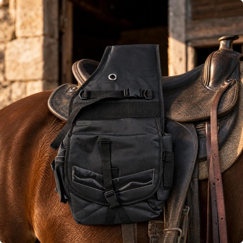 Canvas saddle bag with - saddle,