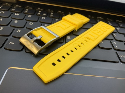 24mm breitling yellow rubber