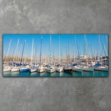 Row of Yachts Landscape Canvas