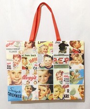 Reusable Shopping Bag For life Kellogs Theme Retro Tote Eco Friendly Gift Bag