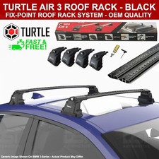 Turtle Air 3 Black Fix Point Roof Rack For BMW 3-SERIES SEDAN (E46) 1998-2005