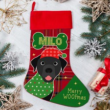 Personalised DOG Christmas Stocking Pet Xmas Puppy Treat Toy Bag
