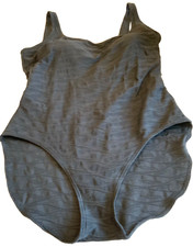 BHS Riviera Black Textured Swimsuit UK 16 Traditional Style Tummy Control Fab