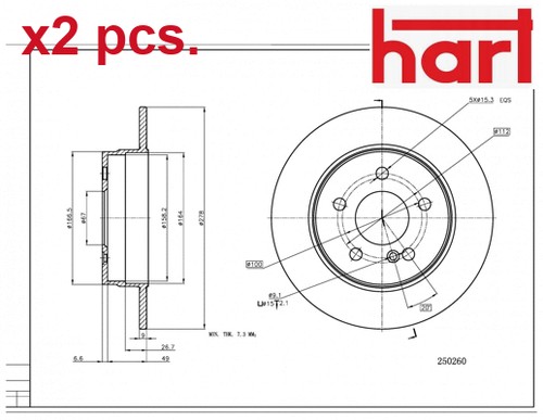 Pcs rear brake - x2,