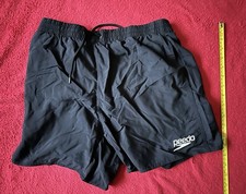 Speedo Men's Boxer Swimming Trunks Black/Blue, Drawstring, Size 34 Cm Waist