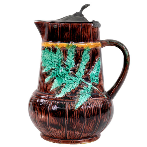 Victorian majolica pottery jug - pottery,