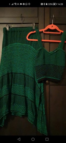 Skirt and top green - and,
