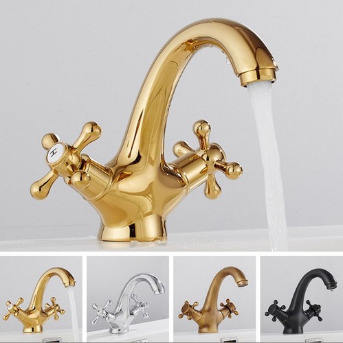 Brass bathroom basin sink - bathroom,