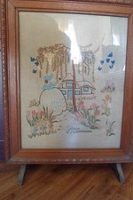 Vintage hand embroidered fire - vintage,,