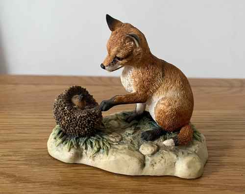 Fox cub and hedgehog border - hedgehog,