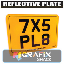 7X5 Reflective Track Day Plate Novelty Motorcycle Motorbike Show  Number plate  