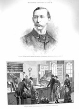 Original Old Antique Print