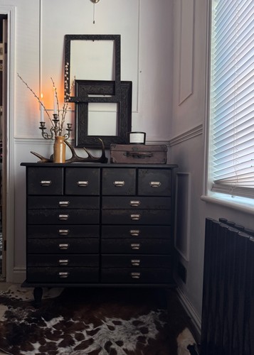 Black apothecary style chest - apothecary,
