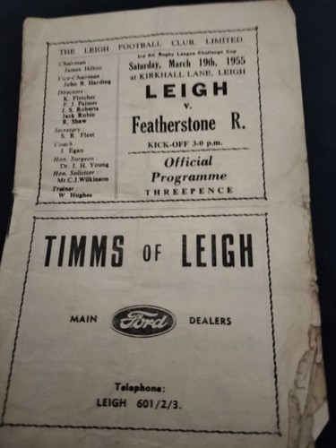 Vintage rugby league - rugby, programme