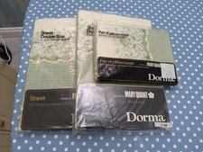 Vintage Dorma Mary Quant Meadow Green Tuileries  Two Double Sheets /Two Pillow