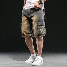 Men Denim Baggy Loose Shorts