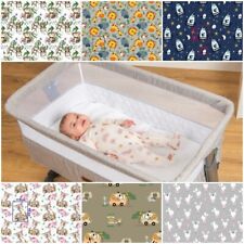 2x FITTED SHEET compatible with nested bedside crib cozi sleeper stars animals