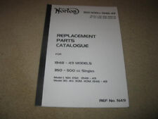 Norton Motorcycle Spare Parts Catalogue 350-500cc Singles 30 40 1 16H ES2 1948-9