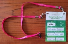 OLYMPIC London 2012 Olympic Family Hotel Resident Pass & London 2012 Lanyard