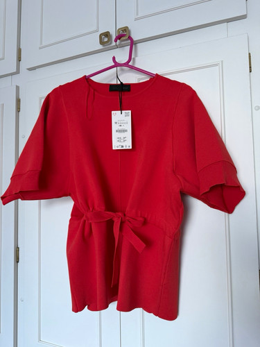 Zara red tie waist - tie,