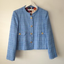 Zara Blue Textured Boucle