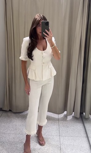Bnwt zara white peplum jacket - zara,
