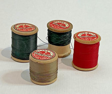 VINTAGE WOODEN COTTON REELS BOBBINS - EXTRA STRONG THREAD - Clark & Co - ANCHOR