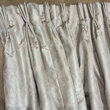 MTM SJ Clarke CURTAINS Pinch Pleat Blanket Lined Hotel 74” W x 85” L Damask
