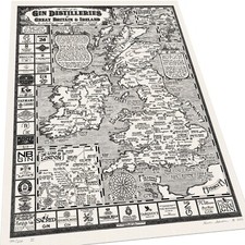 The Gin Map of Britain & Ireland - Fine Art Prints by Manuscript Maps