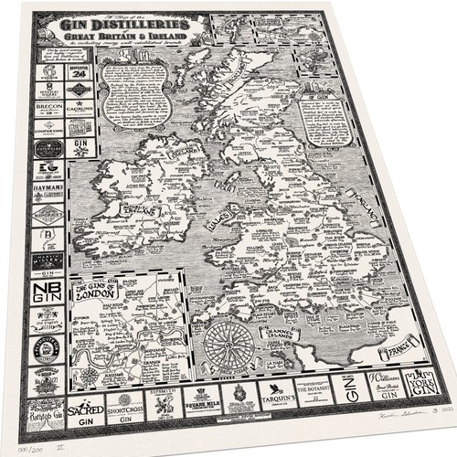 The gin map - map, britain