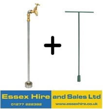 NEW SINGLE WATER BOARD APP 3/4" MSPK HYDRANT STAND PIPE & KEY ESSEX