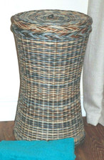 tall wicker laundry basket ... zebra weave rattan linen bin