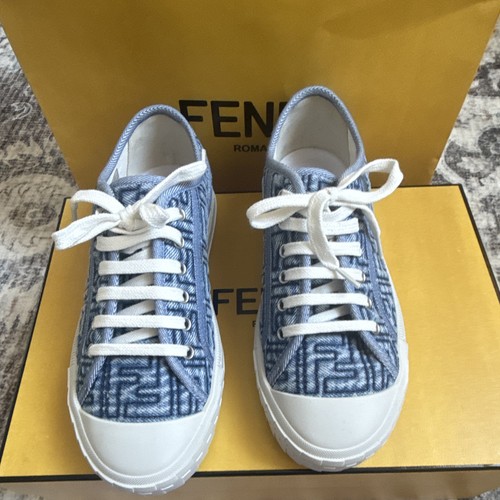 Fendi blue white - blue/white, low